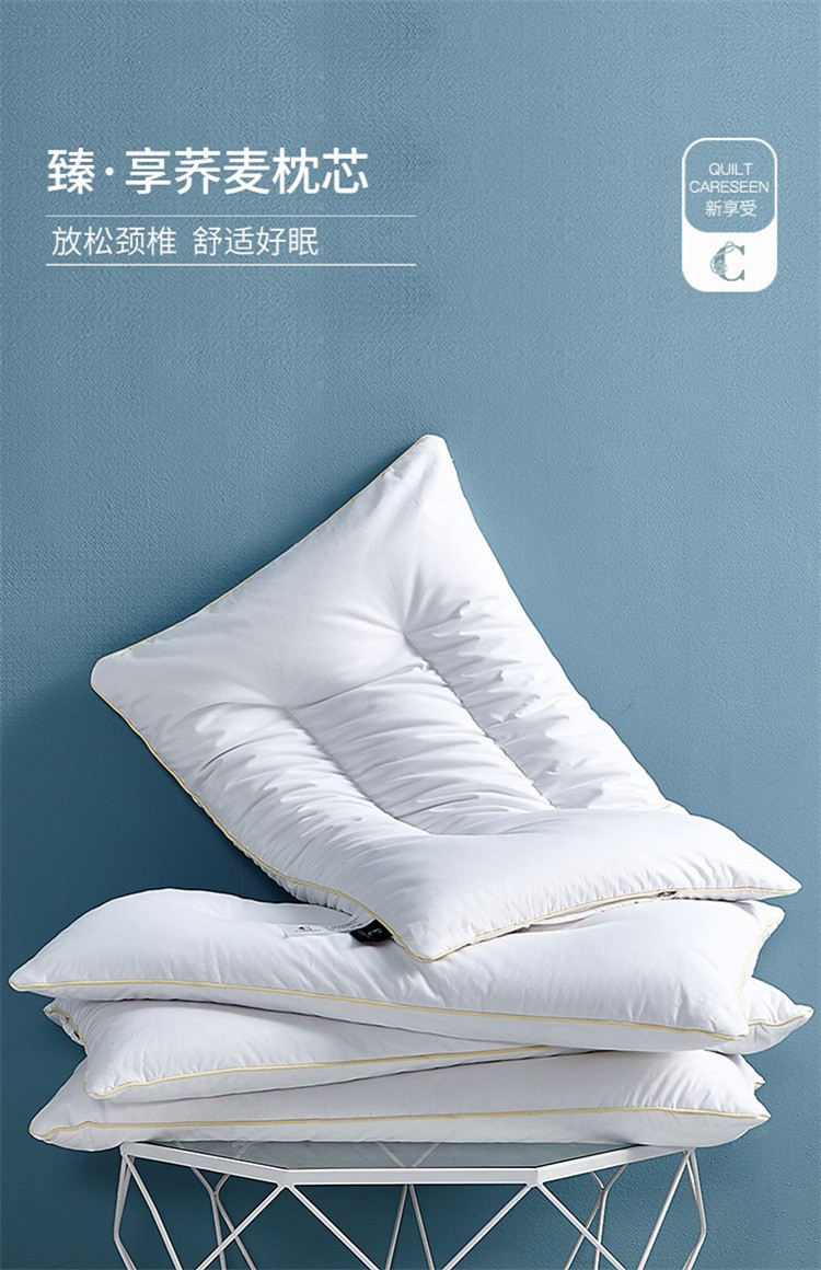 康尔馨 单人荞麦壳家用助睡眠护颈枕 单面荞麦枕 74*48cm