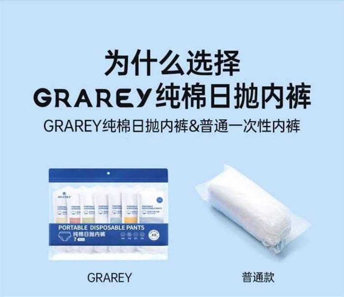 GRAREY 纯棉日抛内裤*2包（M-2XL码）