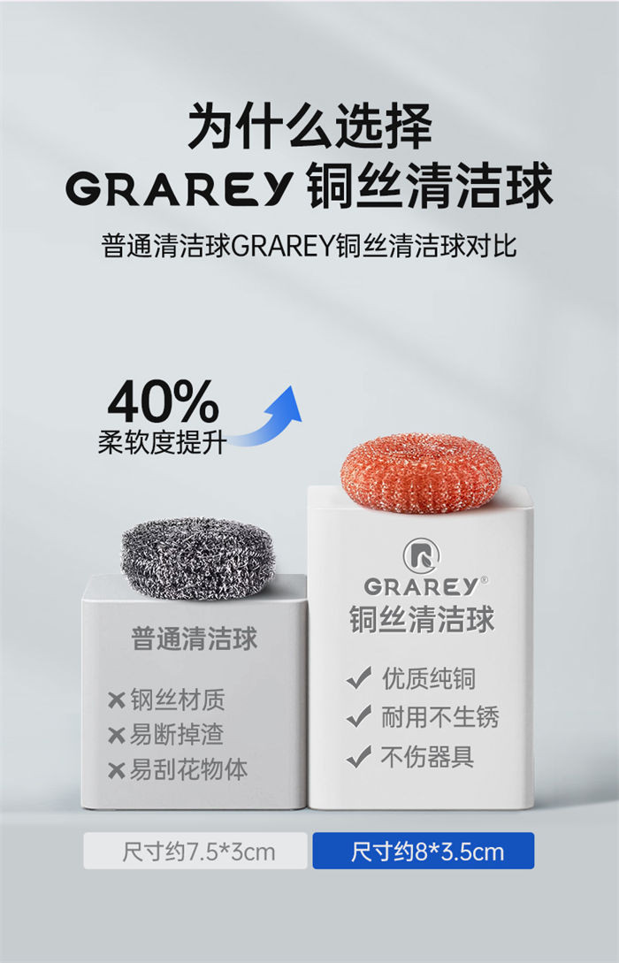 GRAREY 铜丝清洁球  4个