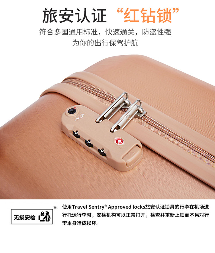 DELSEY 戴乐世双轮式四轮拉杆箱约20寸 00302080105金色