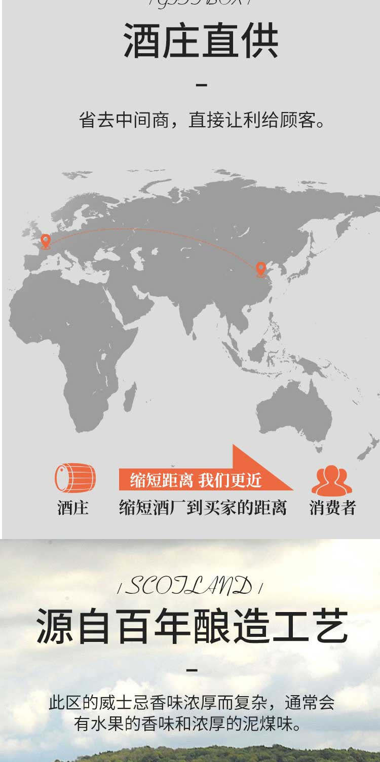 春之物语 法国XO白兰地洋酒组合套装苏格兰威士忌可乐桶烈酒正品进口礼盒