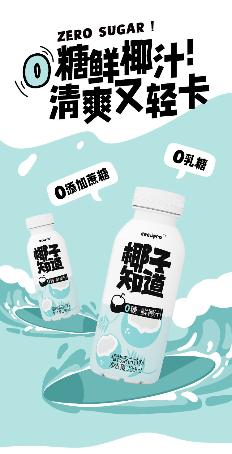 椰子知道 植物蛋白饮料 280ml*15瓶