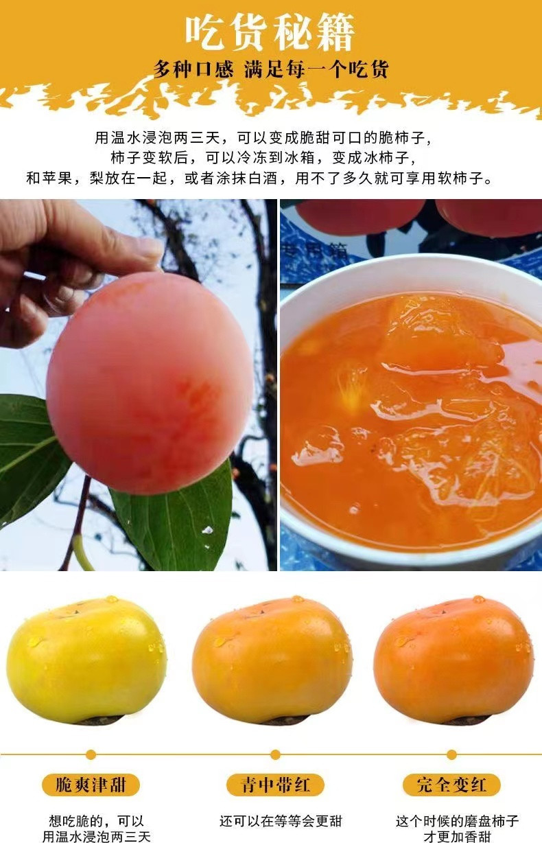 丰登鲜生 脆柿子甜柿子新鲜水果蔬菜脆柿子