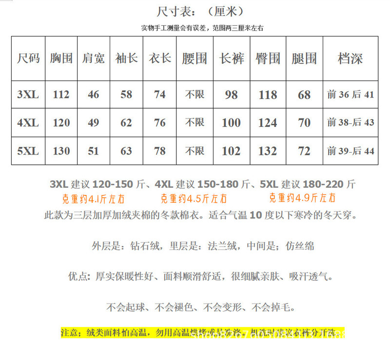 法米姿 冬季大码睡衣女士三层加厚夹棉加绒保暖家居服套装加肥胖