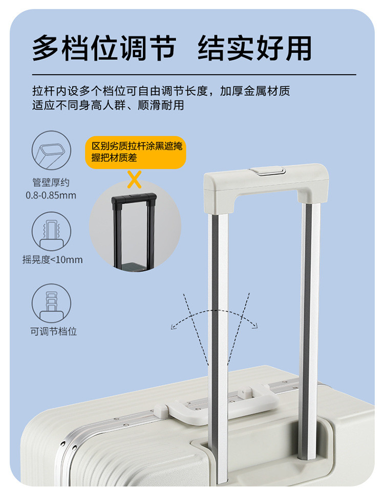 新益美 行李箱静音万向轮铝框拉杆箱密码旅行箱学生男女通用