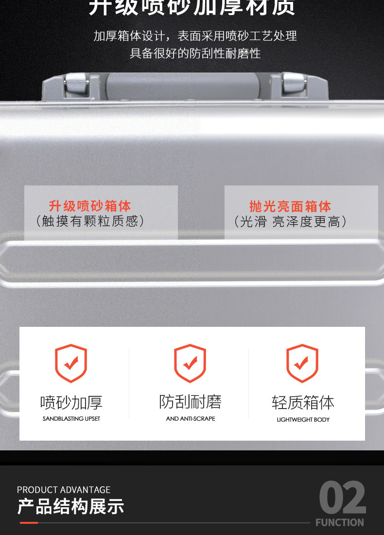 新益美 全铝镁合金拉杆箱万向轮铝合金行李箱女24金属箱密码登机箱