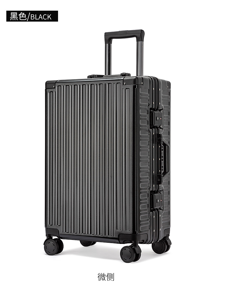 新益美 高端密码行李箱24寸复古风拉杆箱万向轮铝框加固大容量