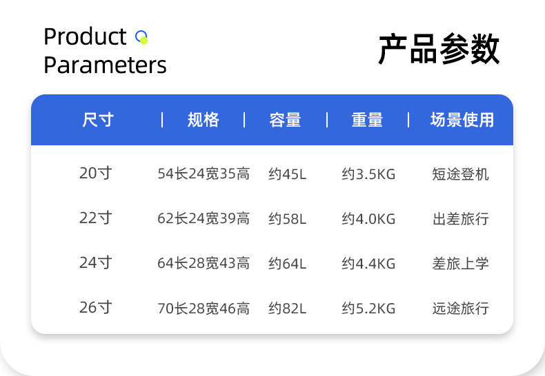 新益美 前置开口行李箱女商务大容量加固旅行箱万向轮26寸