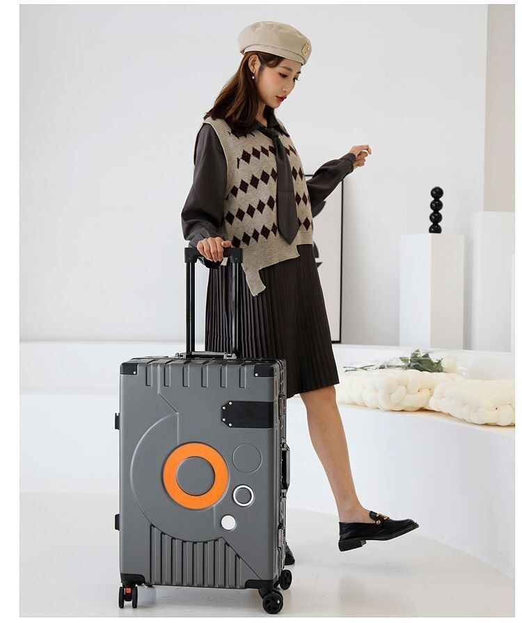 新益美 时尚耐用铝框行李箱大容量学生拉杆箱万向轮静音密码箱