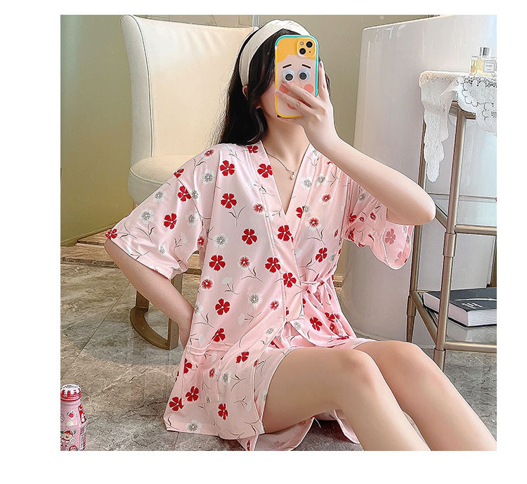 法米姿 新款睡衣女夏季短袖日系和服日式性感家居服两件套装