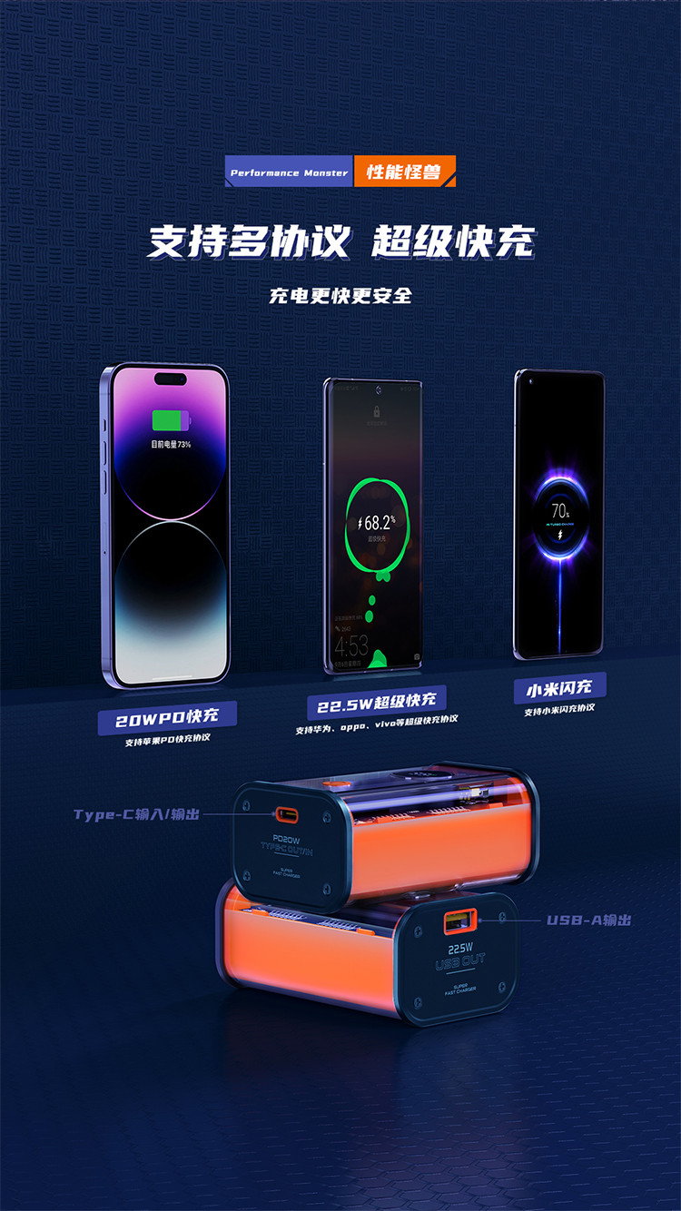 锐思/RECCI 火星系列透明双快充移动电源