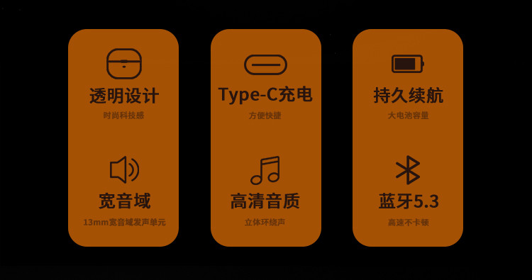 锐思/RECCI 琥珀TWS蓝牙耳机