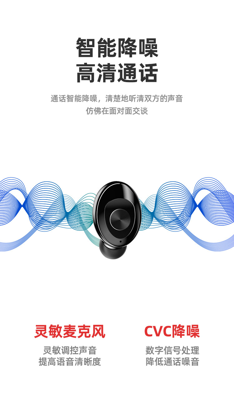 纽曼（Newmine） L10加强版真无线蓝牙耳机迷你音乐运动电池仓