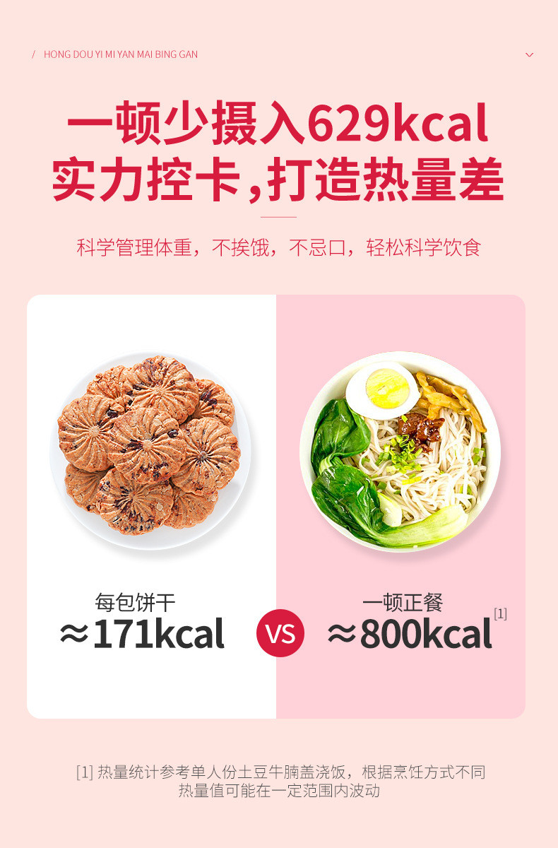 杞里香 红豆薏米燕麦饼干450g早餐整箱压缩食品低粗粮饱腹代餐零食 红豆薏米燕麦450克