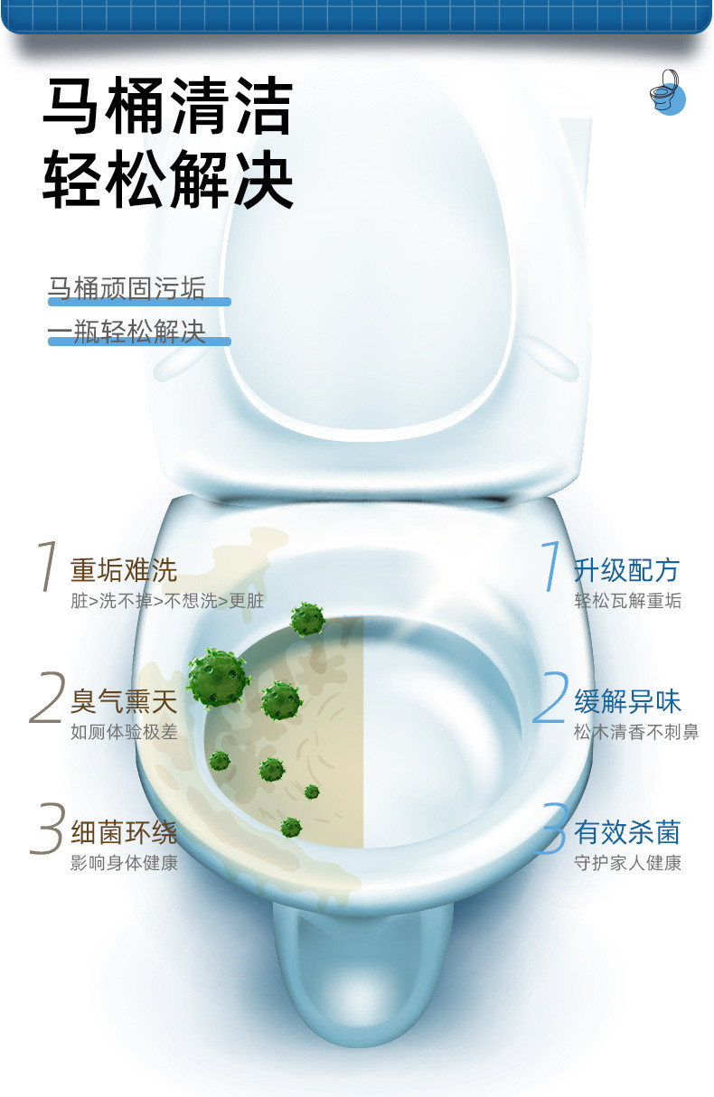 氧乐哆 洁厕灵马桶清洁剂洁厕剂洁厕液家用批发商用厕所清洗剂卫生间