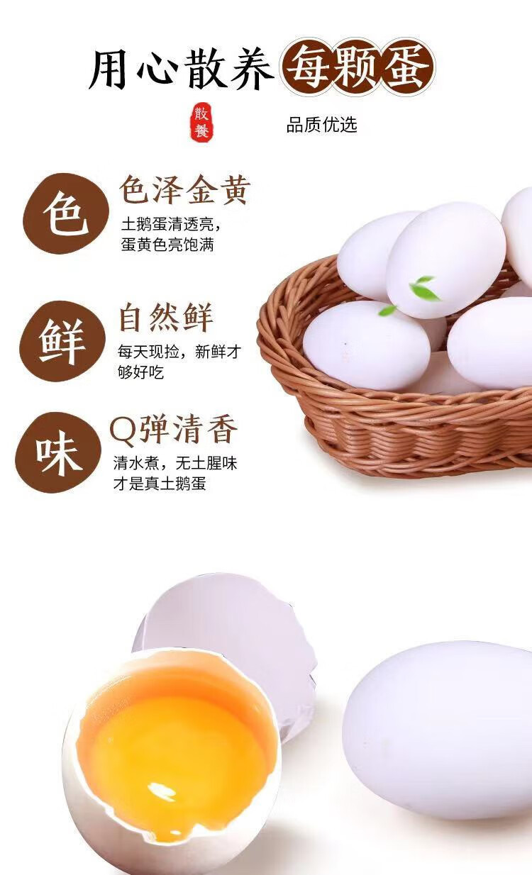  蔬香客 新鲜土鹅蛋 12枚装单枚重量100-120克
