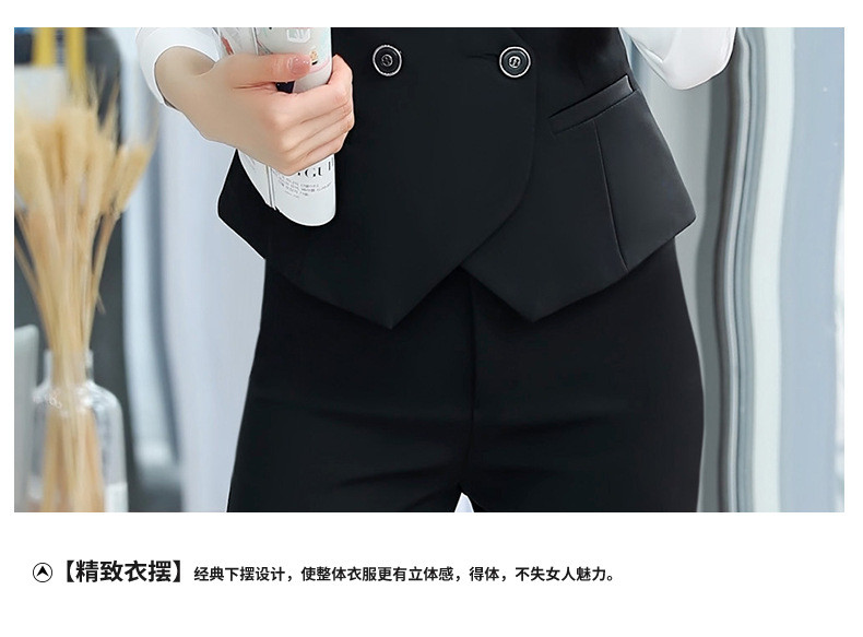  谜子 女士职业套装纯色两件套长袖外套长裤工作服 商务正装  通勤