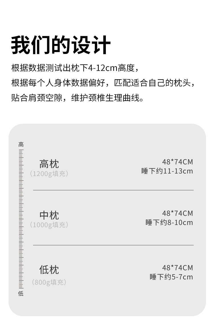 迹添雅 护颈枕头枕芯全棉超柔软护颈椎枕头芯