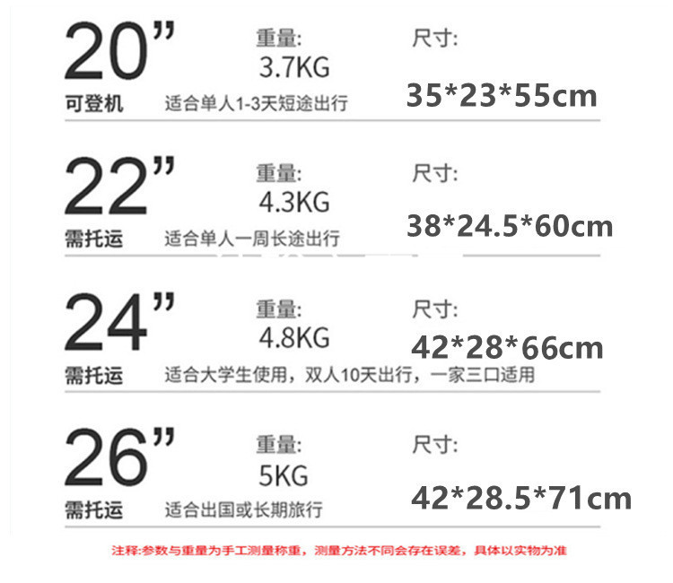 迹添雅 拉杆箱铝框20寸登机旅行箱万向轮男女学生结实耐用