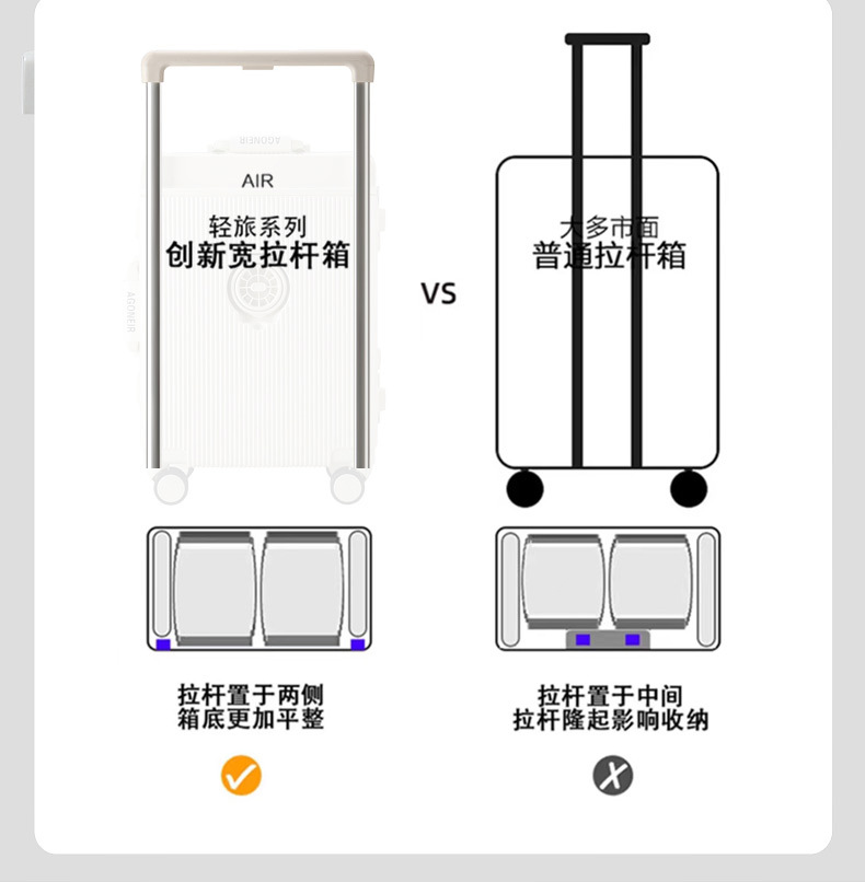 迹添雅 行李箱铝框20寸登机箱26寸万向轮宽拉杆旅行箱男女