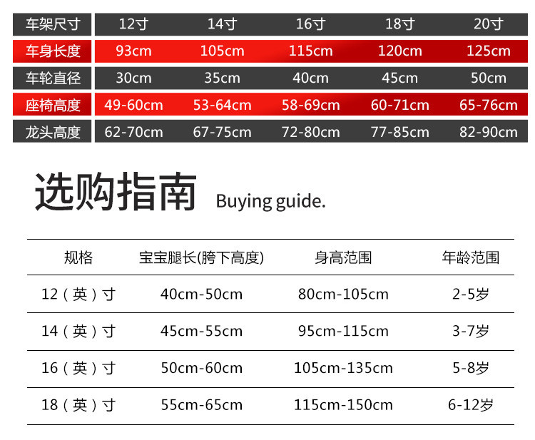 佰盛龙 儿童自行车3-6岁童车12/20寸儿童车带辅助轮宝宝脚蹬车