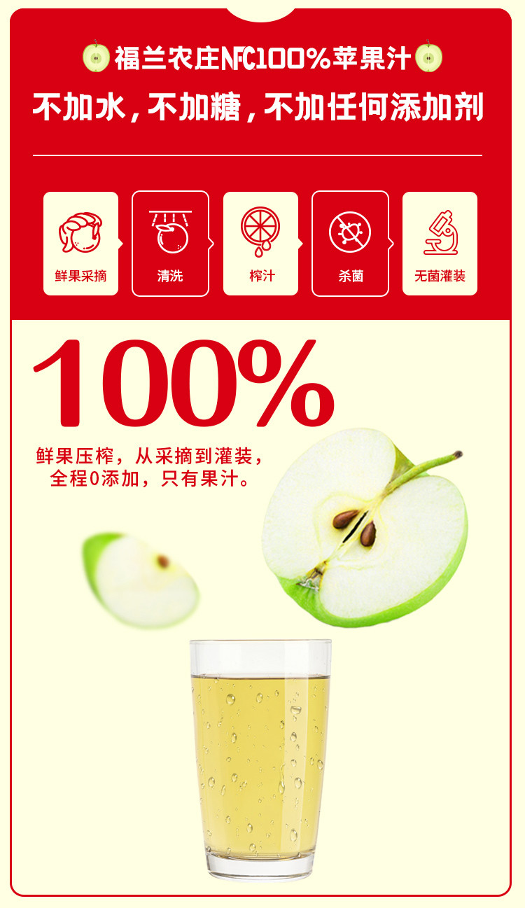 福兰农庄 NFC 100%苹果汁