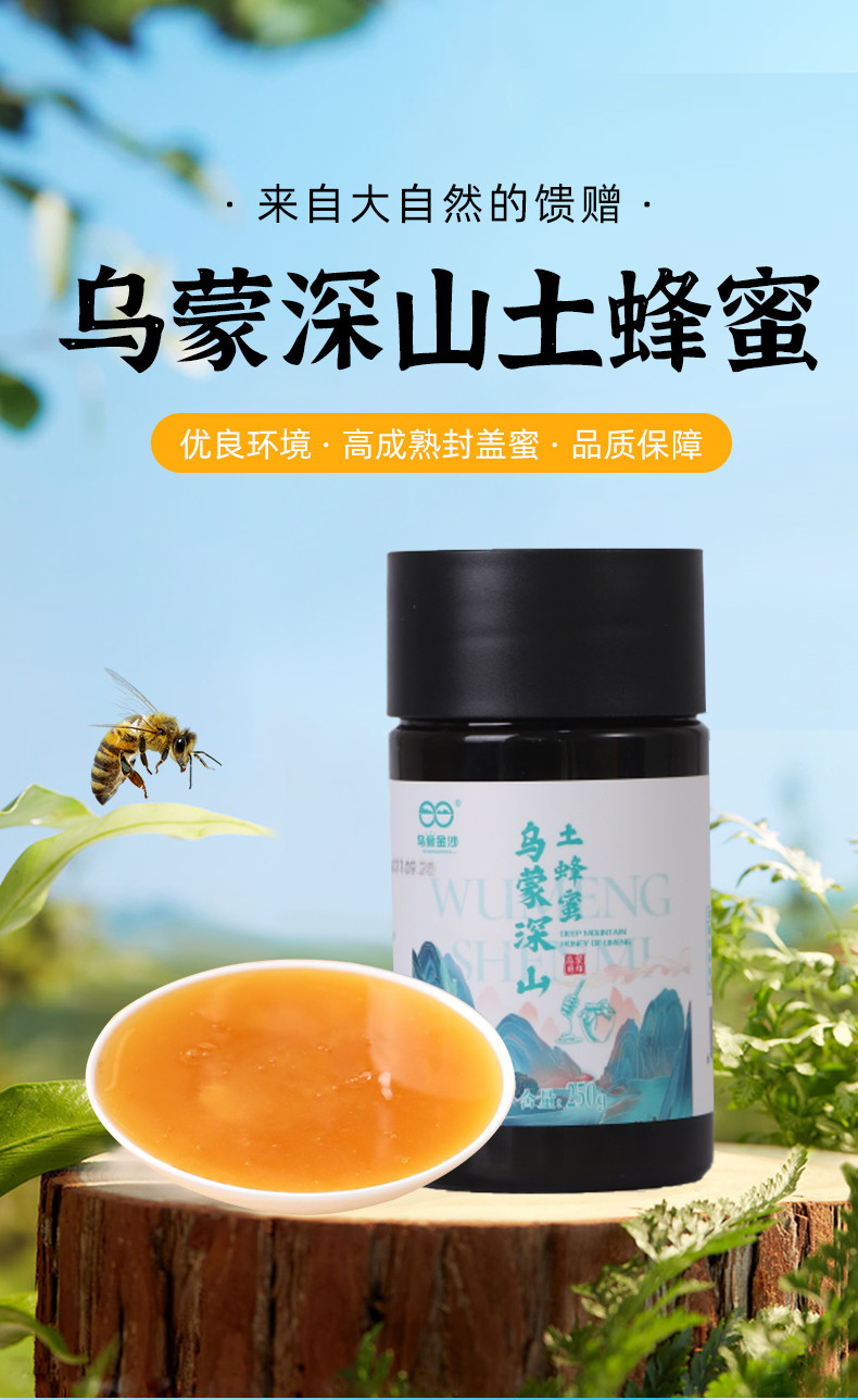 乌蒙勇辉 百花蜜250g天然成熟封盖蜜中蜂土蜂蜜 百花蜜250g瓶