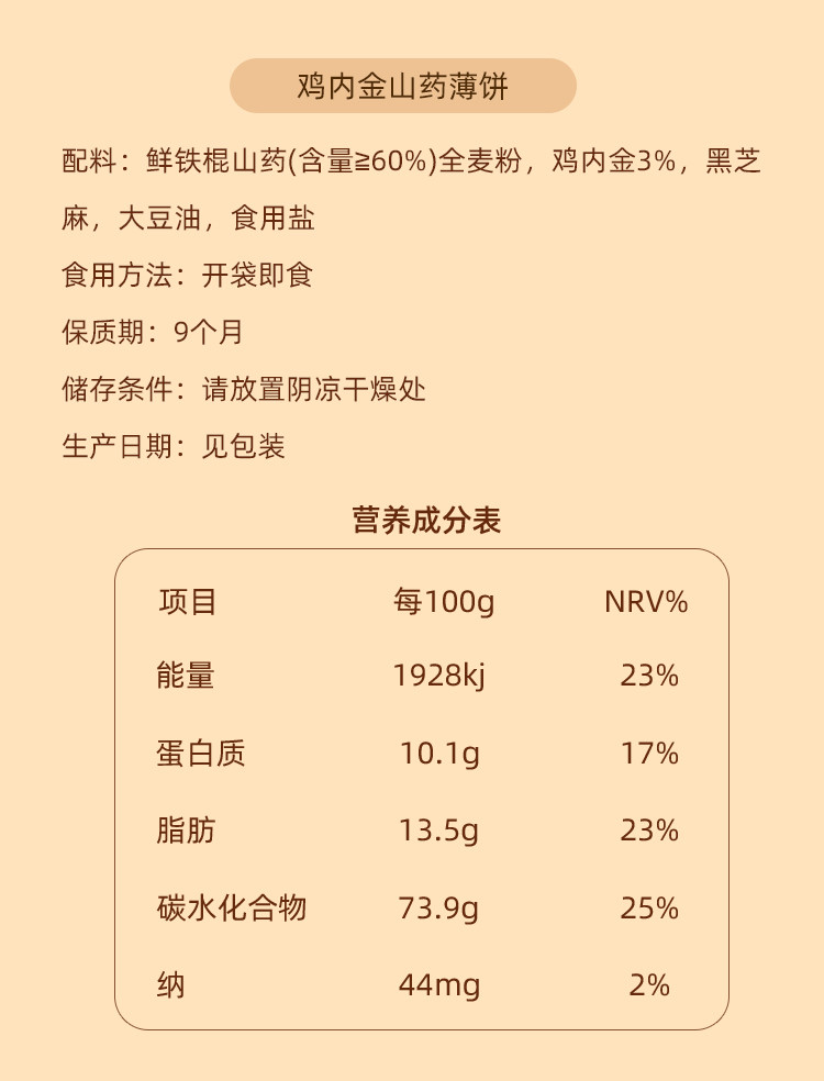 江小燕 鸡内金山药薄饼