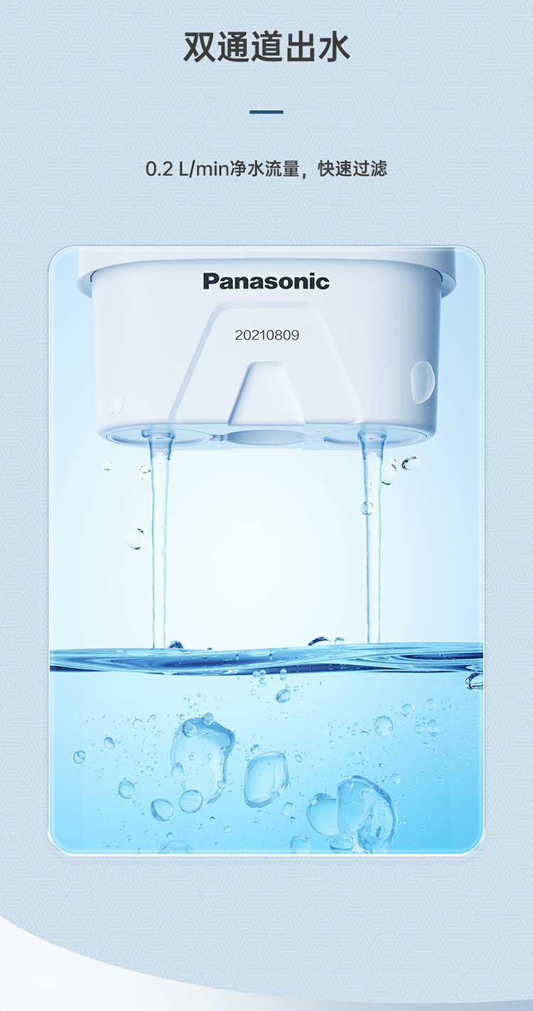 松下/PANASONIC 家用自来水过滤器厨房净水器除氯滤水壶TK-EUNP51A 标准