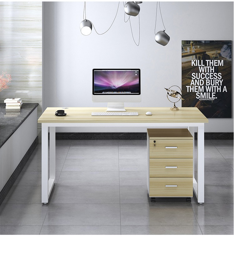 红星鼎龙 钢木办公桌家用学习桌学生写字桌卧室长条桌子简易书桌1.4米
