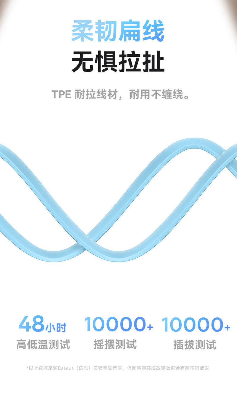 倍思 明镜系列2 随意拉伸一拖三快充数据线USB to M+L+C