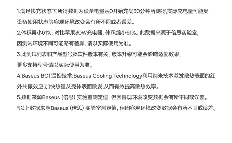 倍思 智充 快充充电器 1C 30W 中规