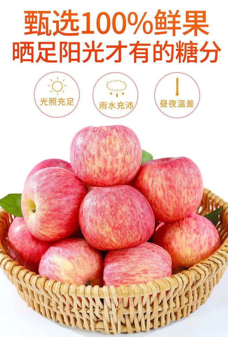 外婆喵 【助农】3斤脆甜红富士苹果苹果新鲜水果冰糖心苹果当季