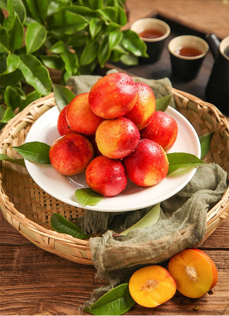 外婆喵 【助农】新鲜黄心油桃5斤应季红皮黄肉桃子脆甜优选水果