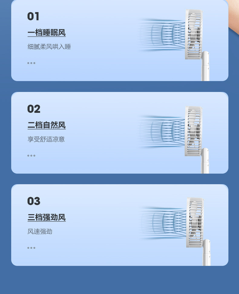 乐嘉业 夹子风扇家用宿舍夹扇可旋转夹子小风扇usb充电式手持挂壁