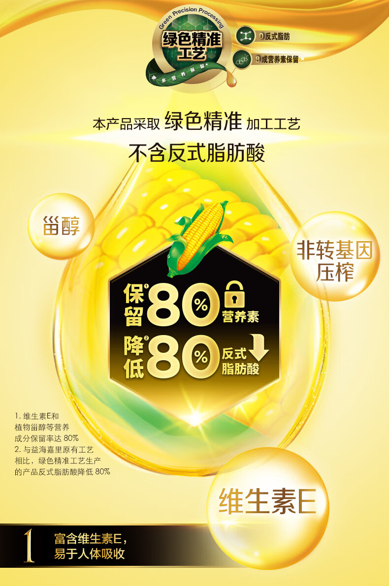 金龙鱼 阳光零反式脂肪甾醇玉米油888ML/1.5L(非转压榨)