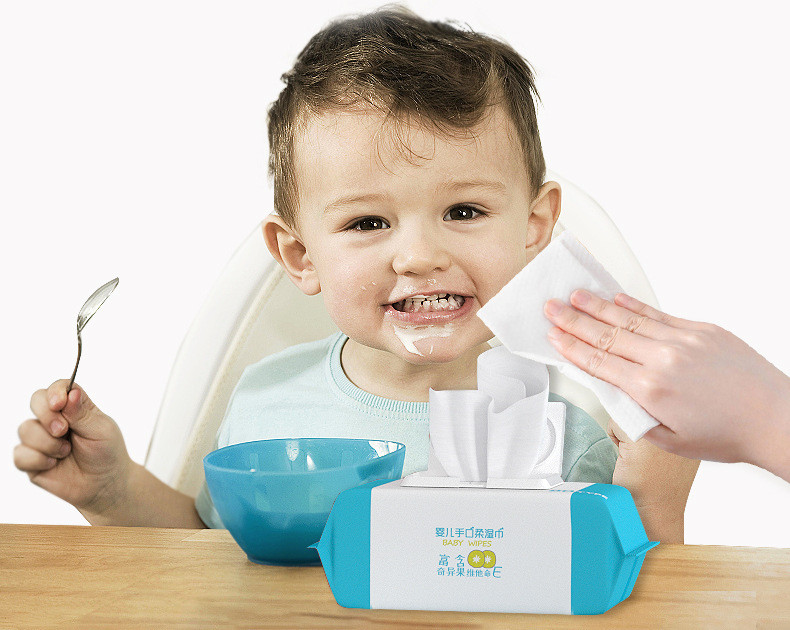 哎小巾 湿纸巾婴儿手口清洁湿巾纸60抽/包