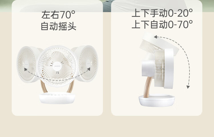 amadana 艾曼达风扇桌面空气循环扇电风扇遥控控制创意大风量自然送风D1