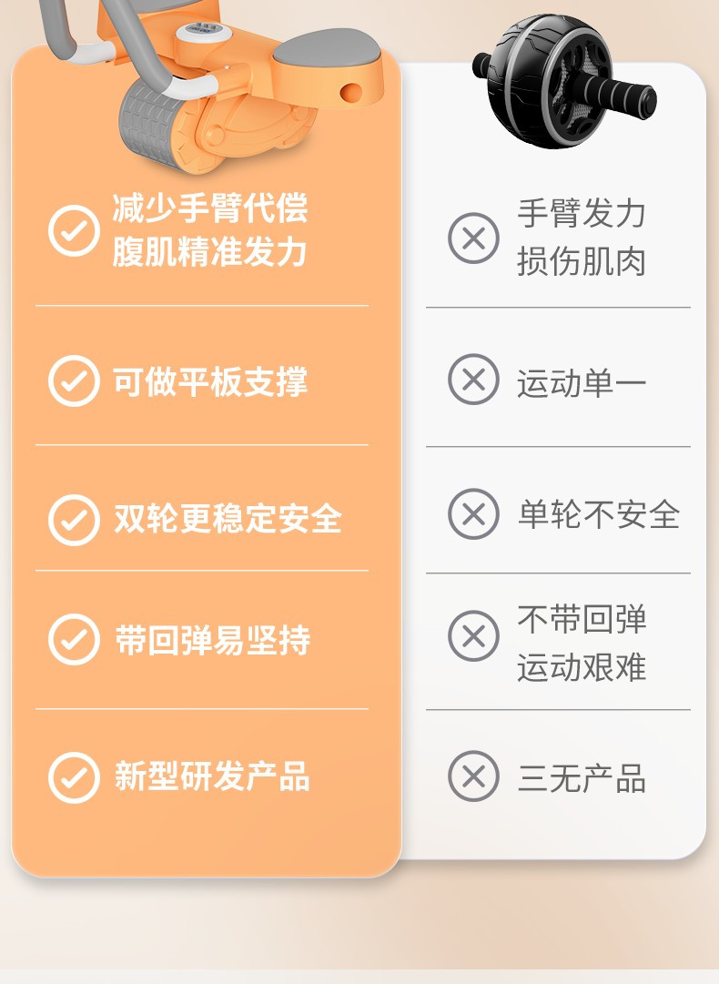 凯亚仕/KIYERSY 高承重带计时平板支撑健腹轮智能计数感应掌控运动