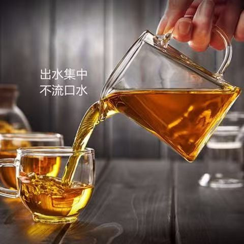 瓷璃 耐热加厚四方形公道杯防爆高档泡茶杯耐高温可加热方形茶壶形茶壶