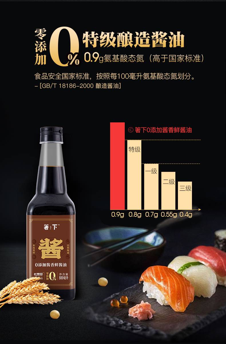 箸下零添加酱香鲜特级酱油