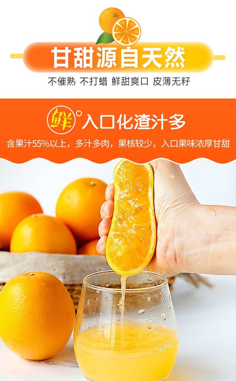 四川都江甜橙子5斤橙子新鲜柑橘蜜桔子甜橙当季水果包邮