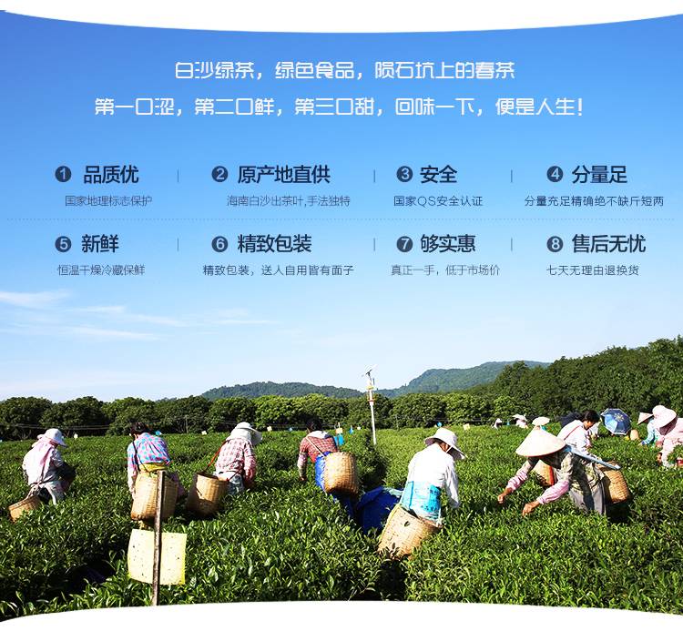 【海南白沙馆】海南白沙绿茶 2021年新茶 一级茶叶 薄沙牌绿茶 100g 袋装