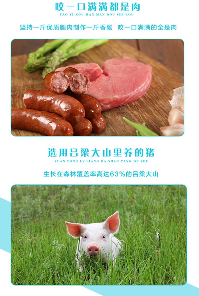  吕粮山猪  肉肠礼盒190克*8【晋乡情·吕梁】 一斤好肉一斤肠