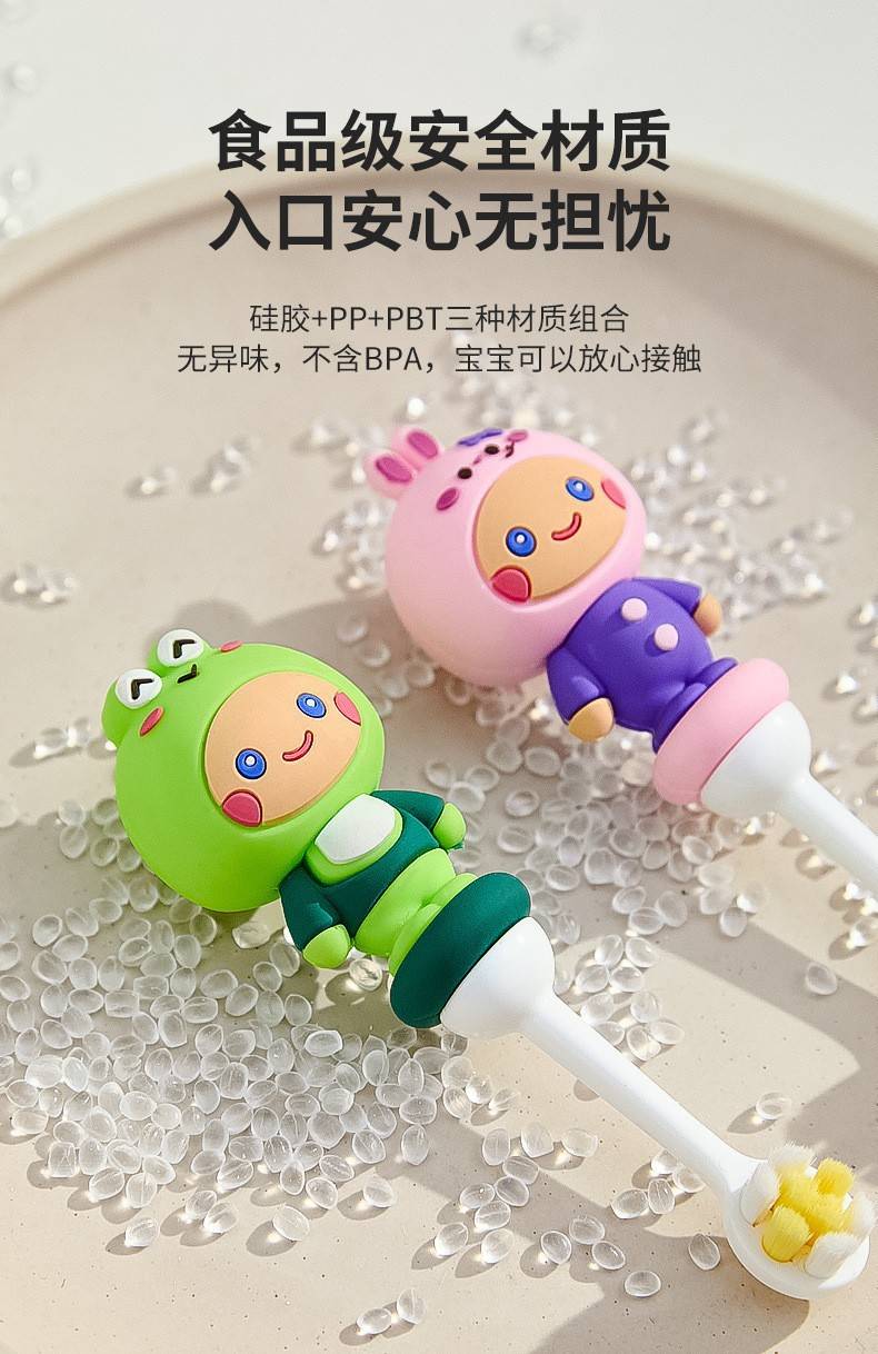 【4支】婴幼儿高级软毛牙刷1-6岁婴幼儿卡通3D宝宝牙刷组合收纳盒款