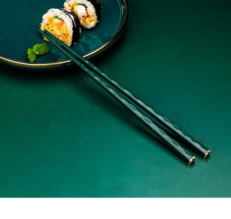 【5双券后25.9】北美复古新款筷子家用合金筷5双装家庭分餐一人一筷