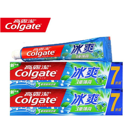 高露洁/colgate 冰爽牙膏 冰凉薄荷180克 含冰爽珠子