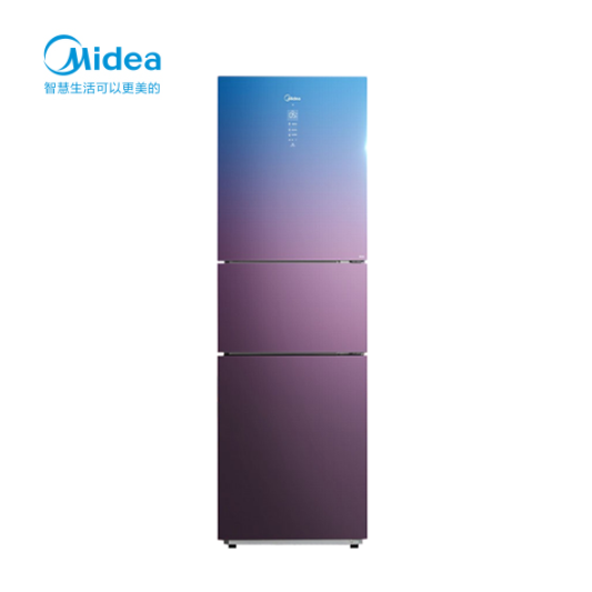 美的/MIDEA 263升三开门电冰箱一级能效智能渐变色玻璃面板 BCD-263WTGPZM(Q)