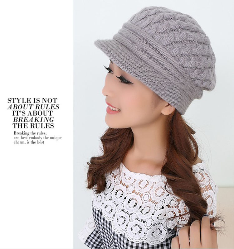 新款针织帽子 女 韩国 秋冬季韩版 户外潮流保暖护耳毛线帽B201