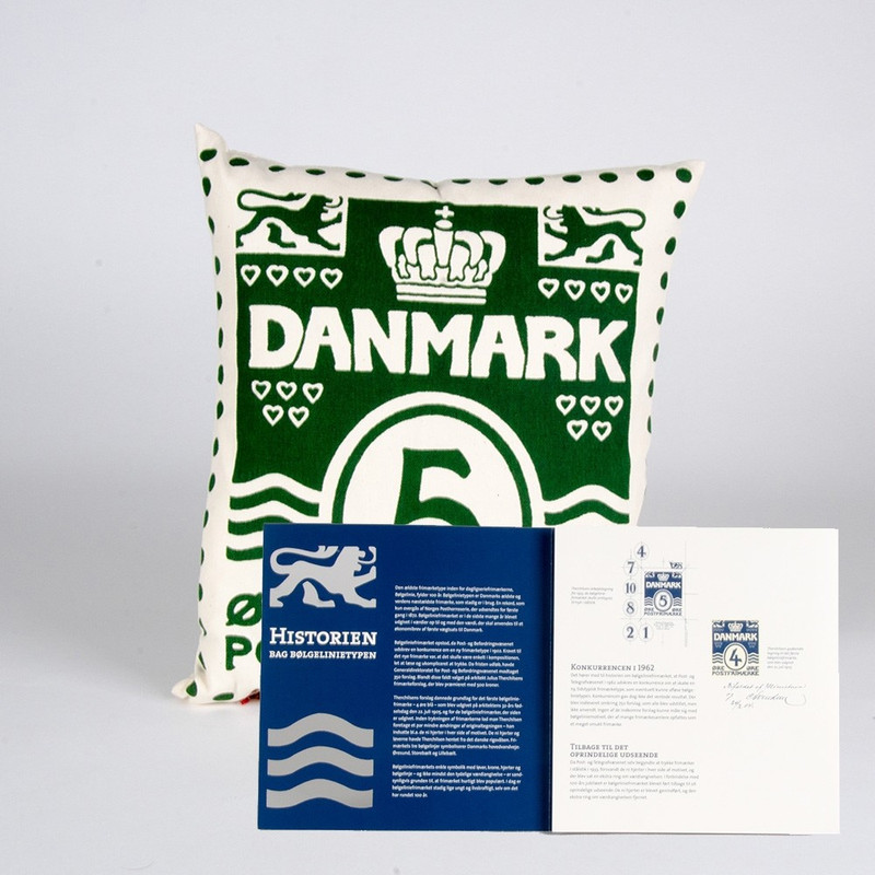 特别装 波浪线百年纪念和1个设计师手工制作珍藏家装靠枕  绿色  配 5丹麦便士邮票